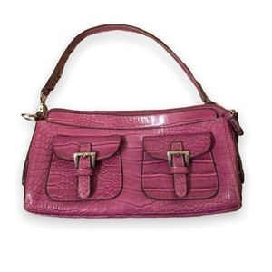 Pink Croc Under The Arm Purse